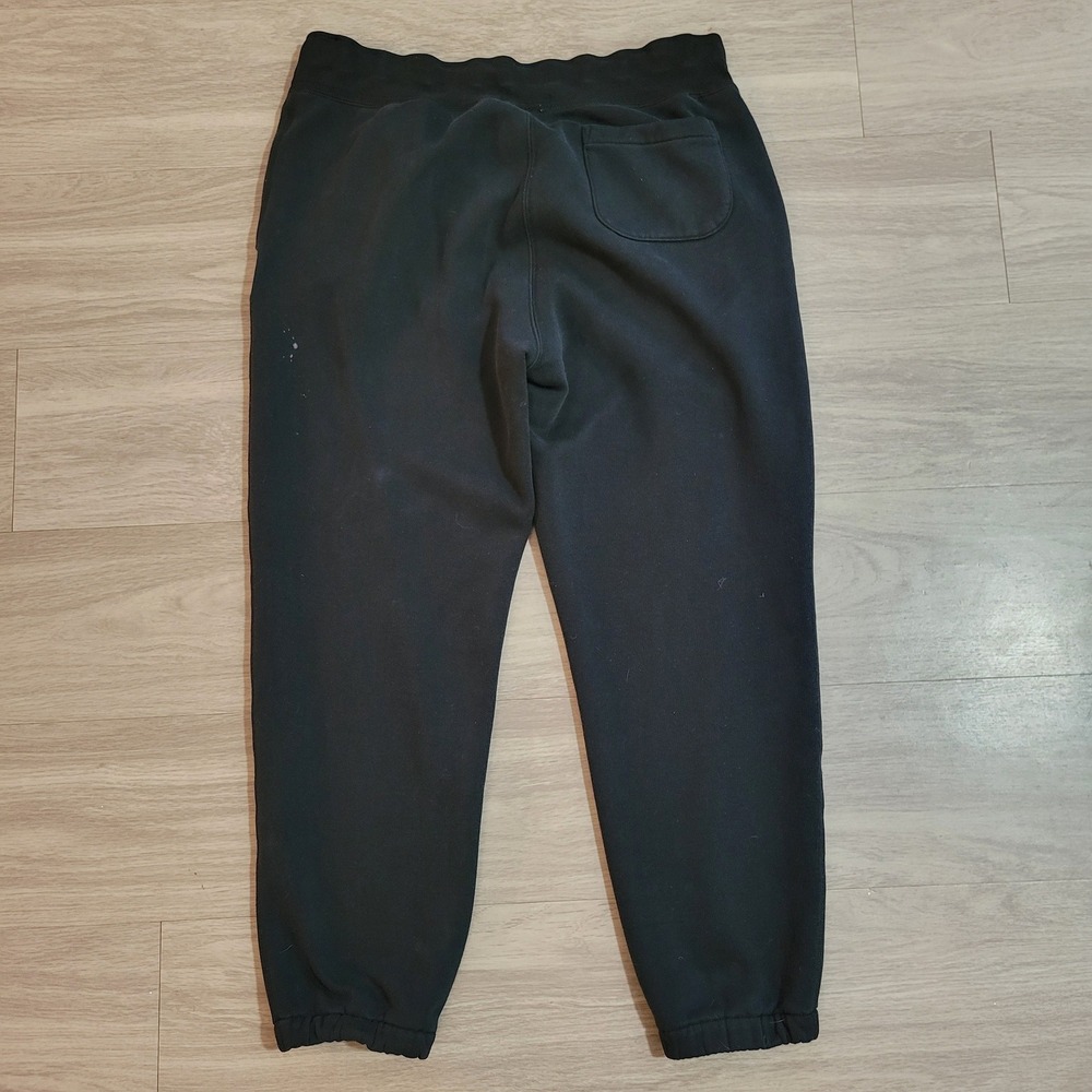 Polo Ralph Lauren Mens Black Fleece Jogger Sweatpants Red Pony Logo Large Flaw - Picture 2 of 8